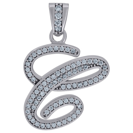 925 Sterling Silver Initial Letter "C" Pendant