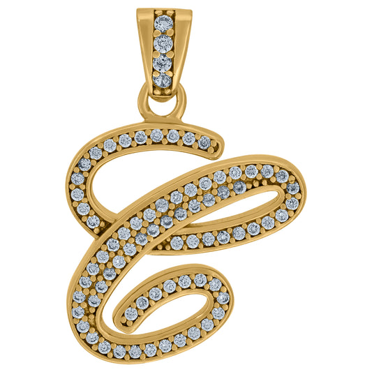925 Sterling Silver Initial Letter "C" Pendant