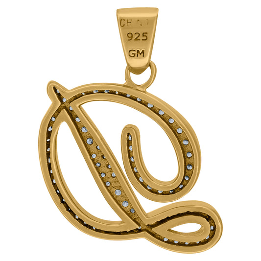 925 Sterling Silver Initial Letter "D" Pendant