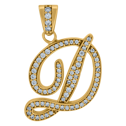 925 Sterling Silver Initial Letter "D" Pendant
