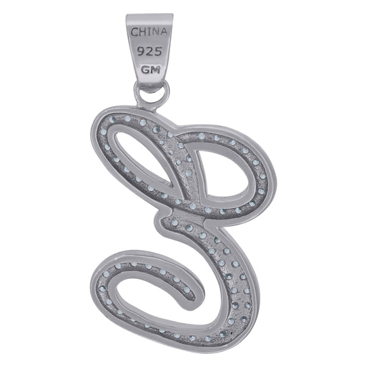 925 Sterling Silver Initial Letter "E" Pendant
