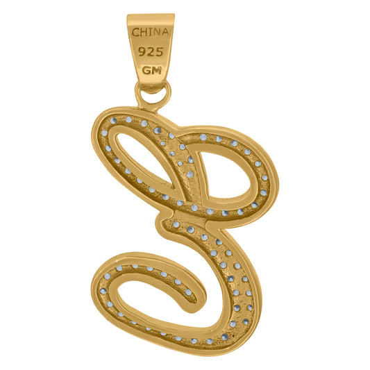 925 Sterling Silver Initial Letter "E" Pendant
