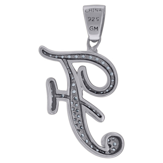 925 Sterling Silver Initial Letter "F" Pendant