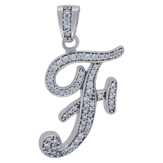 925 Sterling Silver Initial Letter "F" Pendant