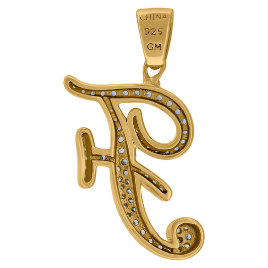 925 Sterling Silver Initial Letter "F" Pendant