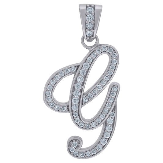 925 Sterling Silver Initial Letter "G" Pendant