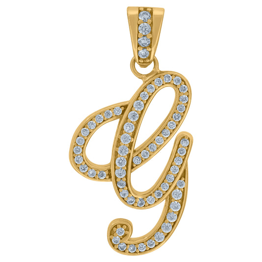 925 Sterling Silver Initial Letter "G" Pendant