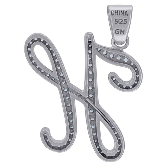 925 Sterling Silver Initial Letter "H" Pendant