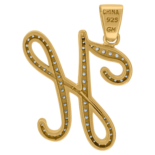 925 Sterling Silver Initial Letter "H" Pendant