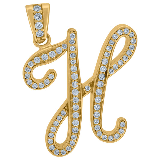 925 Sterling Silver Initial Letter "H" Pendant