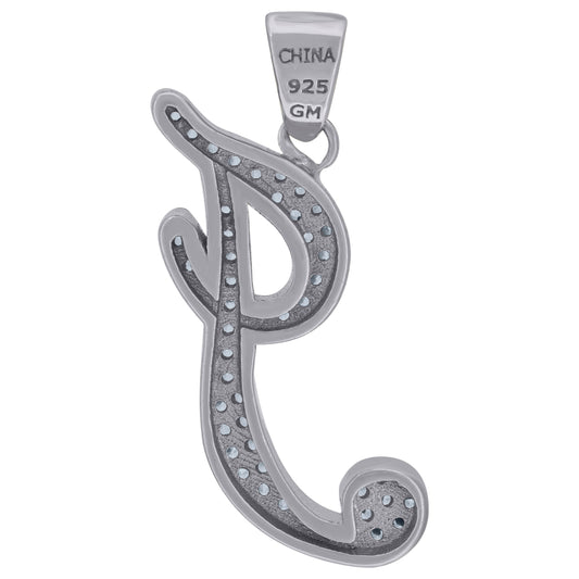 925 Sterling Silver Initial Letter "I" Pendant