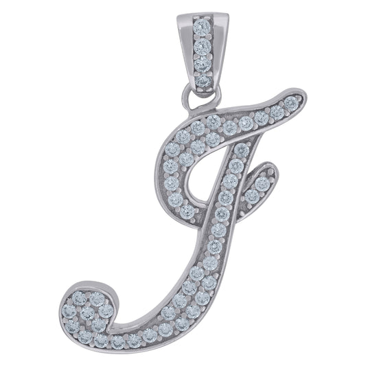 925 Sterling Silver Initial Letter "I" Pendant