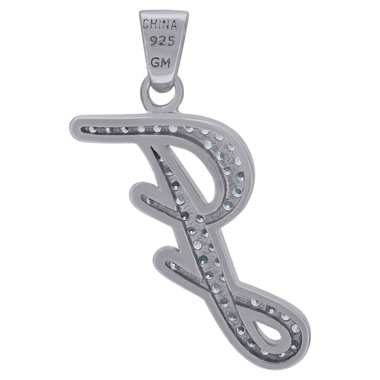 925 Sterling Silver Initial Letter "J" Pendant