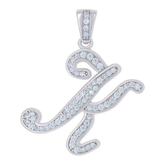 925 Sterling Silver Initial Letter "K" Pendant