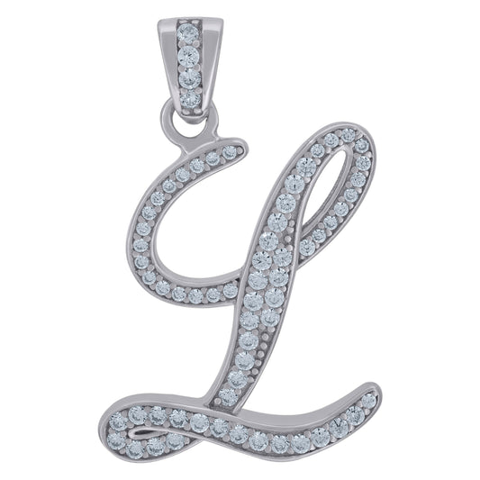 925 Sterling Silver Initial Letter "L" Pendant