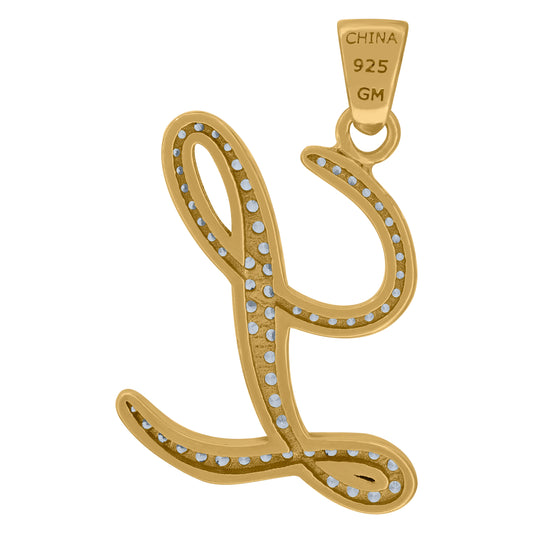 925 Sterling Silver Initial Letter "L" Pendant