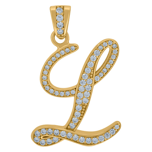 925 Sterling Silver Initial Letter "L" Pendant