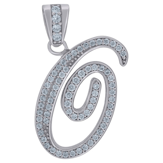 925 Sterling Silver Initial Letter "O" Pendant