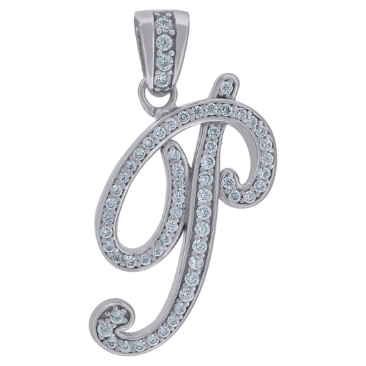 925 Sterling Silver Initial Letter "P" Pendant