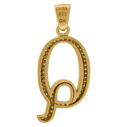925 Sterling Silver Initial Letter "Q" Pendant