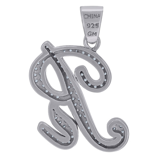 925 Sterling Silver Initial Letter "R" Pendant