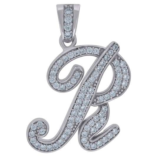 925 Sterling Silver Initial Letter "R" Pendant