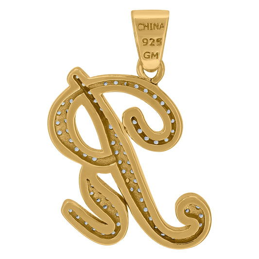 925 Sterling Silver Initial Letter "R" Pendant