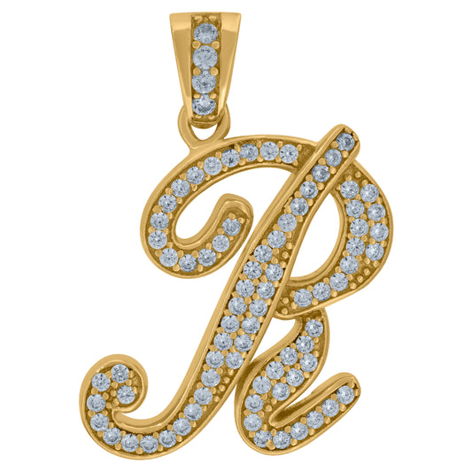 925 Sterling Silver Initial Letter "R" Pendant