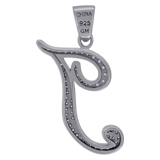 925 Sterling Silver Initial Letter "T" Pendant