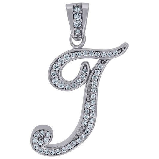 925 Sterling Silver Initial Letter "T" Pendant