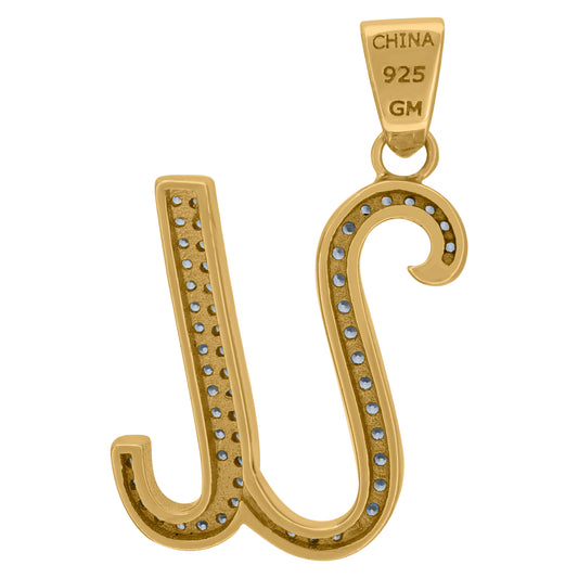 925 Sterling Silver Initial Letter "U" Pendant