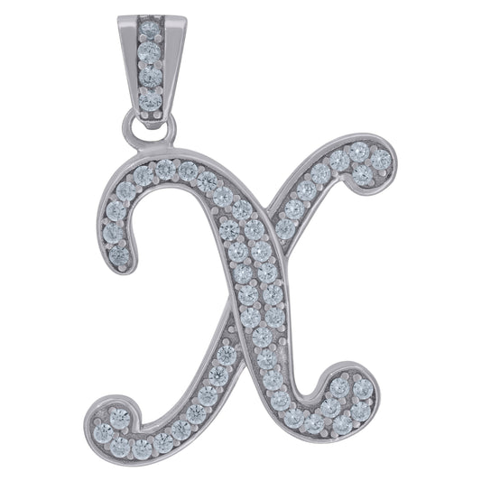 925 Sterling Silver Initial Letter "X" Pendant