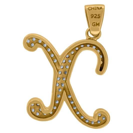 925 Sterling Silver Initial Letter "X" Pendant