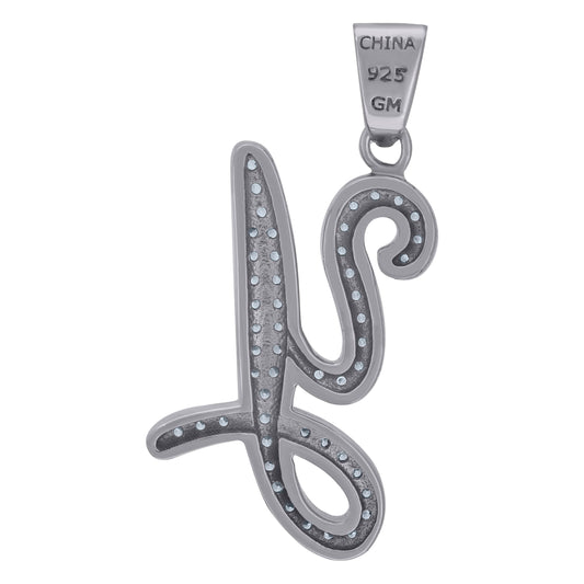925 Sterling Silver Initial Letter "Y" Pendant