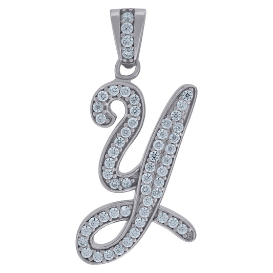 925 Sterling Silver Initial Letter "Y" Pendant