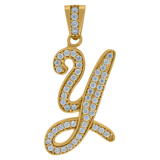 925 Sterling Silver Initial Letter "Y" Pendant