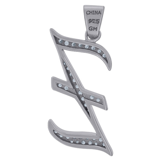 925 Sterling Silver Initial Letter "Z" Pendant