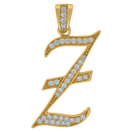 925 Sterling Silver Initial Letter "Z" Pendant