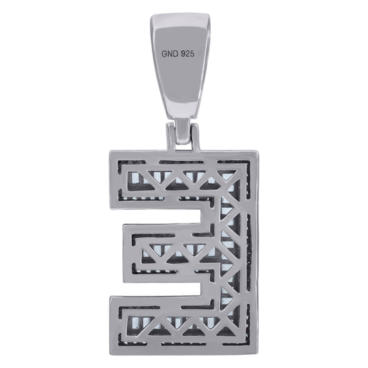 925 Sterling Silver Initial Letter "E" Pendant