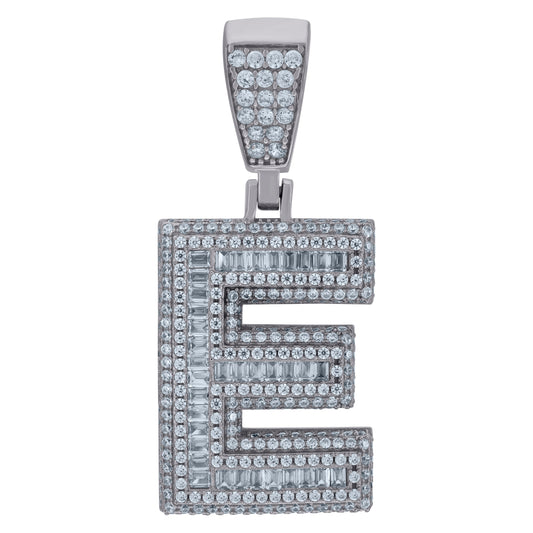 925 Sterling Silver Initial Letter "E" Pendant
