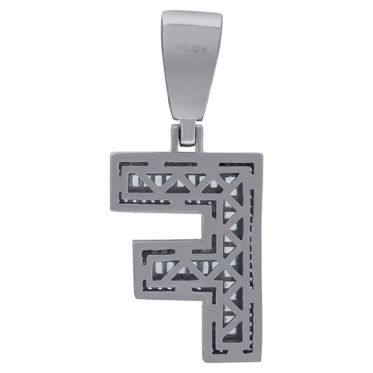 925 Sterling Silver Initial Letter "F" Pendant