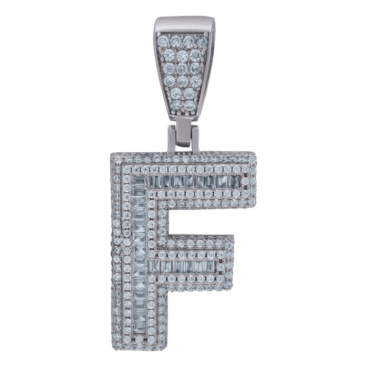 925 Sterling Silver Initial Letter "F" Pendant
