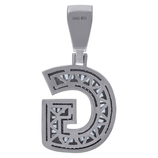 925 Sterling Silver Cz Initial Letter "G" Pendant