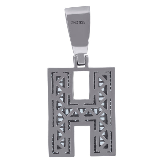 925 Sterling Silver Initial Letter "H" Pendant