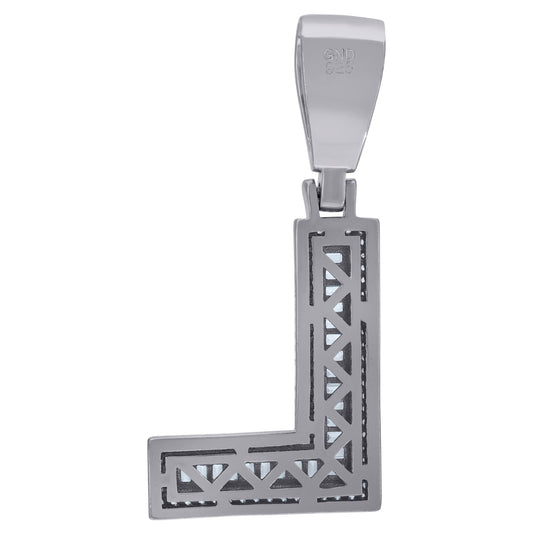 925 Sterling Silver Initial Letter "L" Pendant