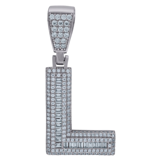 925 Sterling Silver Initial Letter "L" Pendant