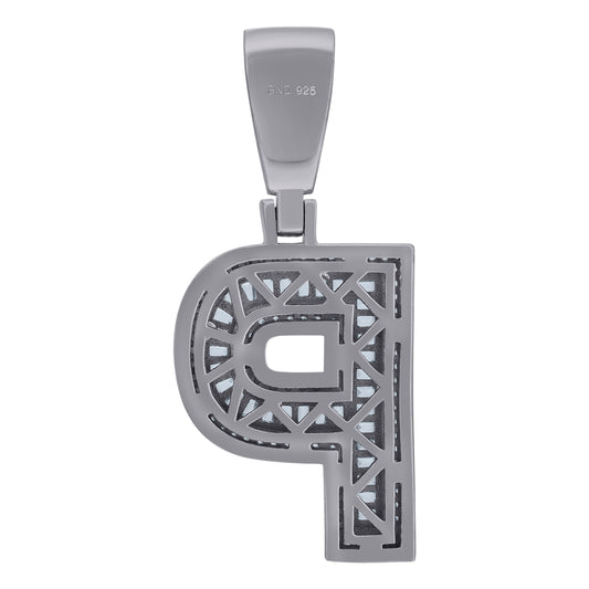 925 Sterling Silver Initial Letter "P" Pendant