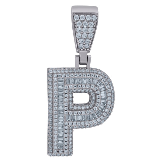 925 Sterling Silver Initial Letter "P" Pendant