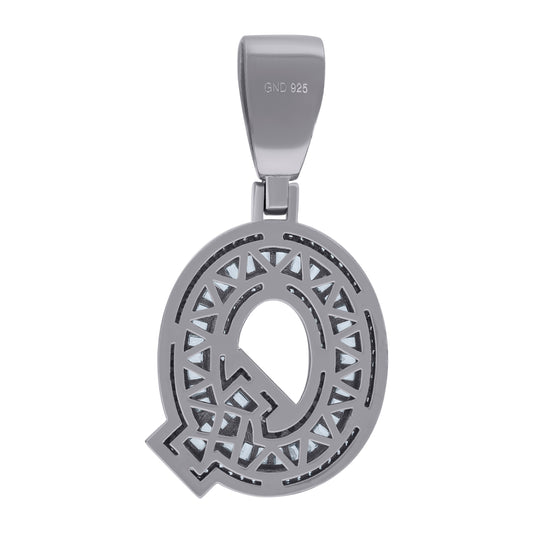 925 Sterling Silver Initial Letter "Q" Pendant