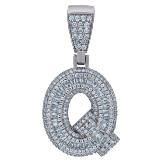 925 Sterling Silver Initial Letter "Q" Pendant
